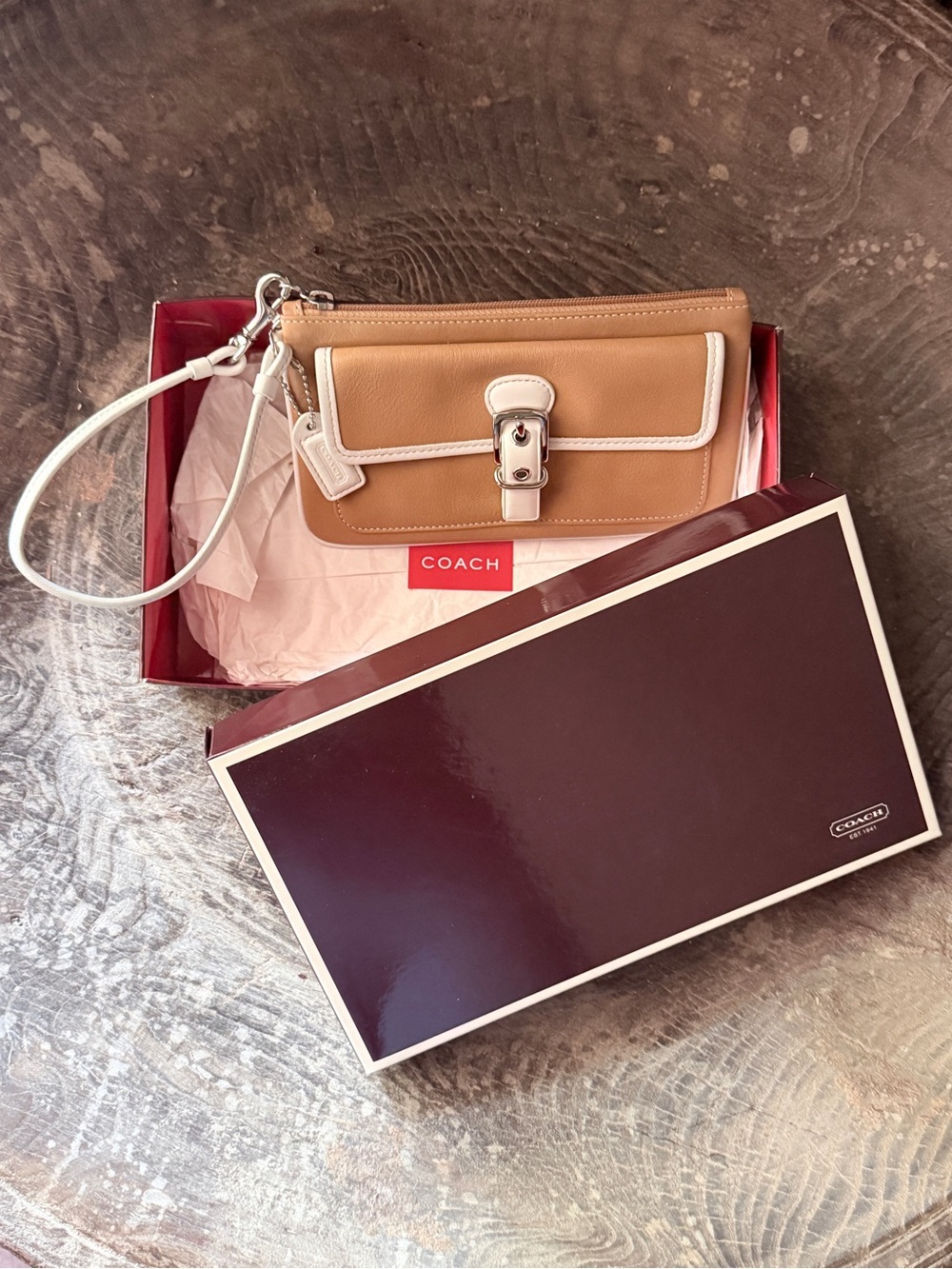 Vintage Coach Wristlet In Perfect Unused Condition With Original Gift Box!